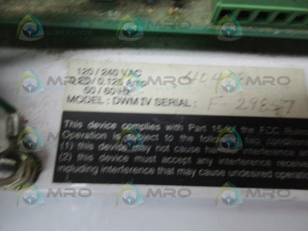 MAIN PC BOARD DWM IV MTB (AS PICTURED)  UNMP