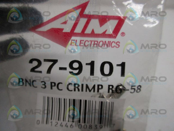 AIM 27-9101 BNC 3 PC CRIMP RG-58  NSMP