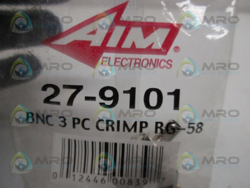 AIM 27-9101 BNC 3 PC CRIMP RG-58  NSMP
