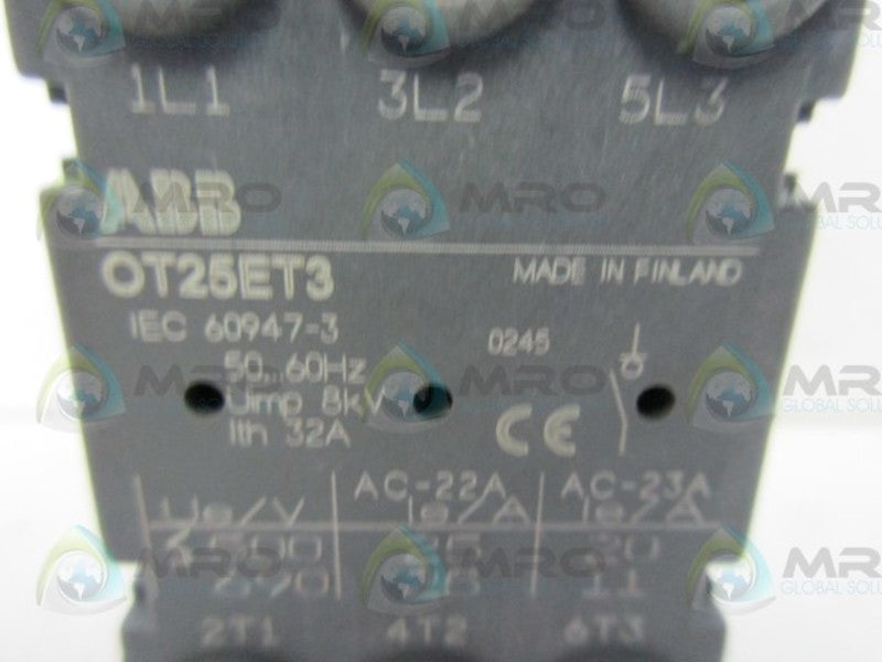 ABB OT25ET3 DISCONNECT SWITCH  NO NSNP BOX