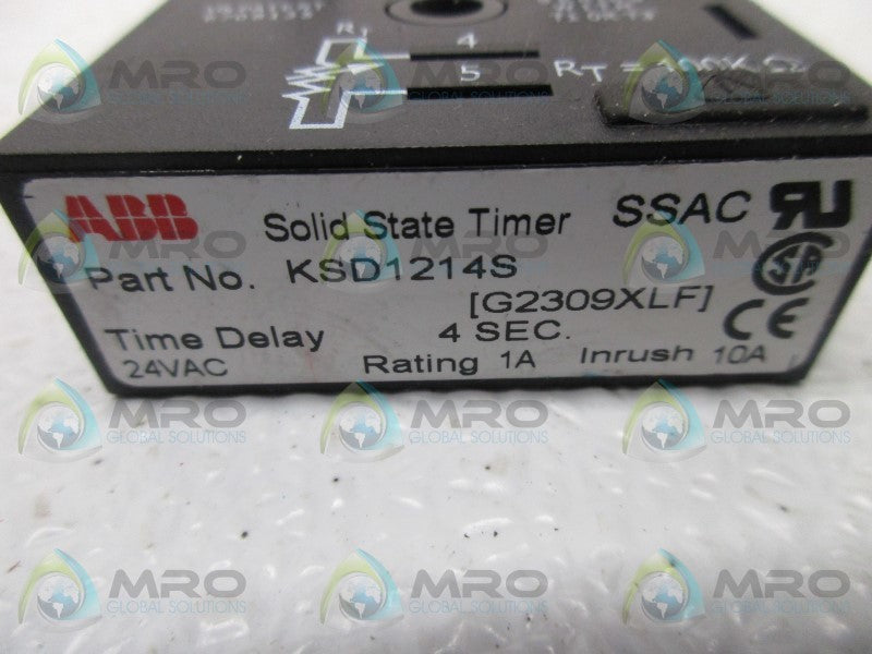 ABB KSD1214S 4 SEC. SOLID STATE TIMER 24VAC  NSMP