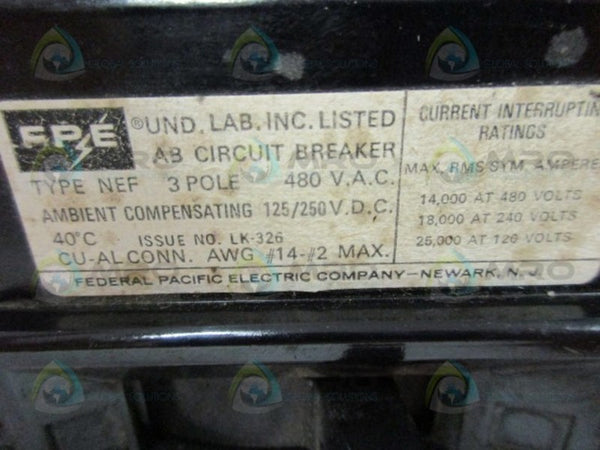 FPE NEF433020 CIRCUIT BREAKER  UNMP