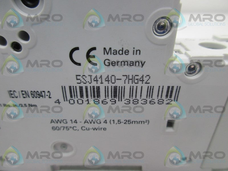 SIEMENS 5SJ4140-7HG42 CIRCUIT BREAKER  NSMP