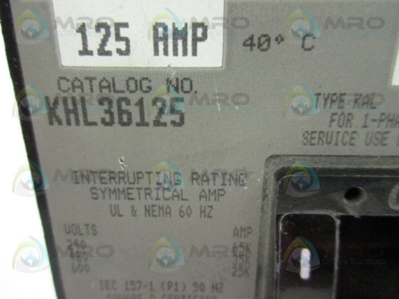 SQUARE D KHL36125 CIRCUIT BREAKER 125A (AS PICTURED)  NSNP
