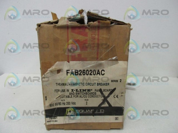 SQUARE D FAB26020AC CIRCUIT BREAKER  NSMP