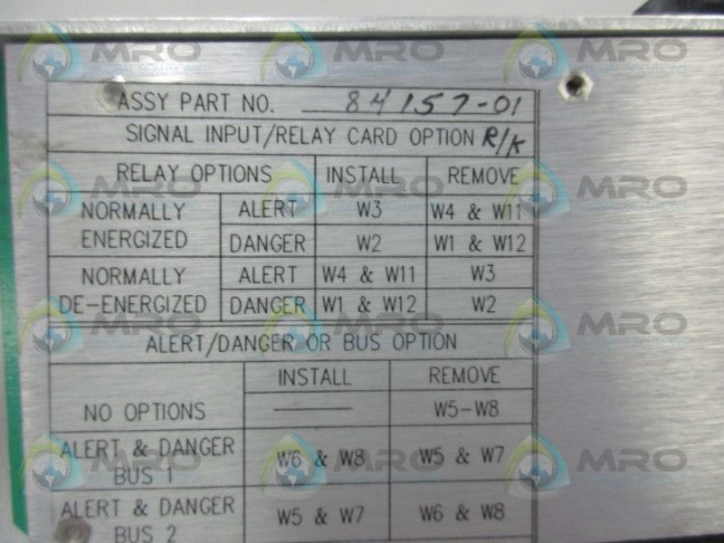 BENTLY NEVADA 84157-01 SIGNAL INPUT/RELAY CARD  NSNP