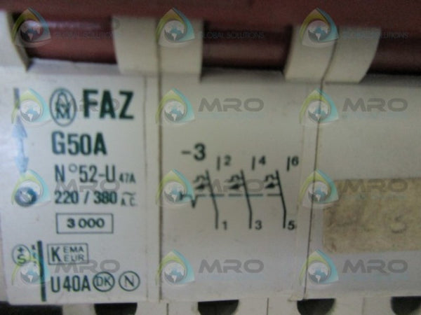 KLOCKNER MOELLER FAZ-G50A-3-HI10 CIRCUIT BREAKER  UNMP