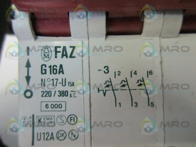 KLOCKNER MOELLER FAZ-G16A-3 CIRCUIT BREAKER  UNMP