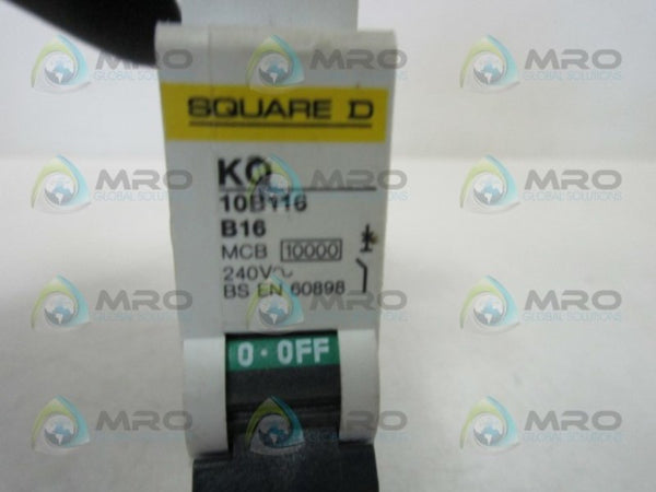 SQUARE D KQ10B116 CIRCUIT BREAKER 16A  UNMP