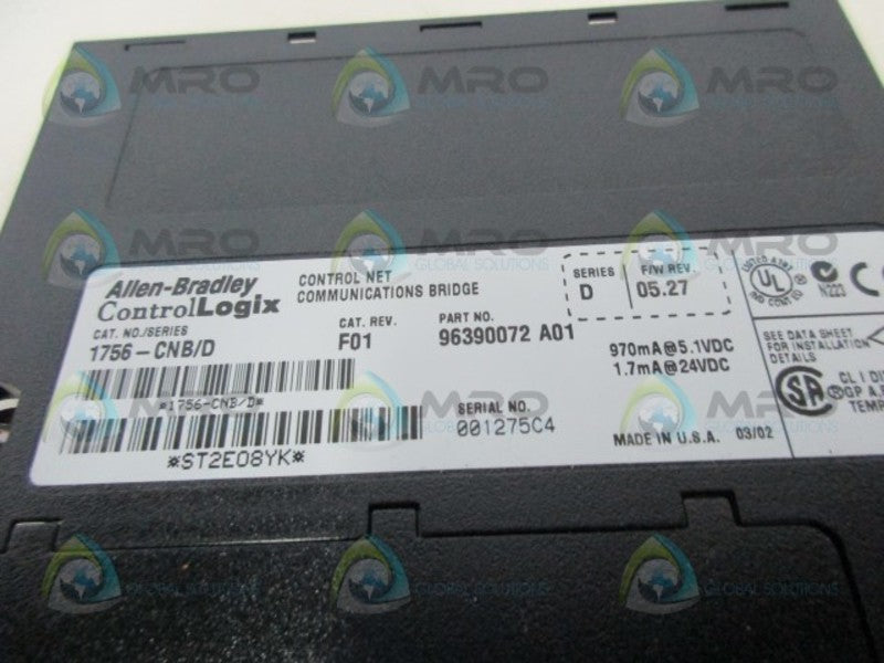 ALLEN BRADLEY 1756-CNB SER. D F/W 05.27  UNMP
