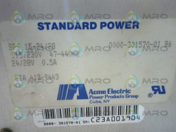 ACME ELECTRIC SPS-15-24/28 POWER SUPPLY  UNMP