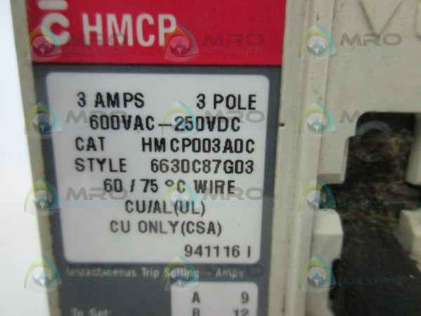 WESTINGHOUSE HMCP003ADC CIRCUIT BREAKER  UNMP