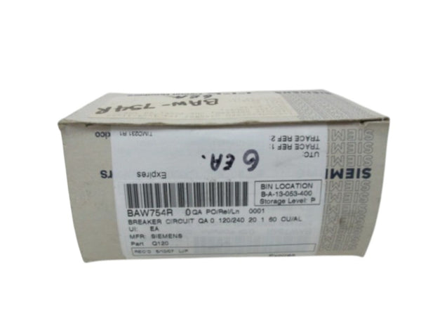 SIEMENS Q120 CIRCUIT BREAKER 20A  NSMP