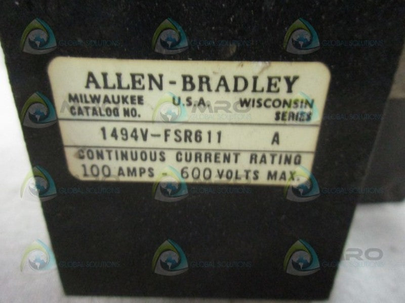 ALLEN BRADLEY 1494V-FSR611 SER. A TRAILER FUSE BLOCK  UNMP