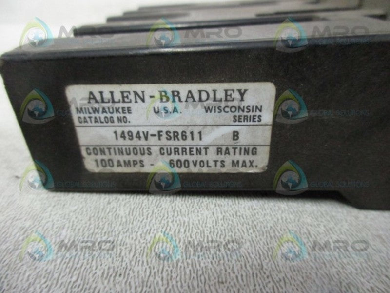 ALLEN BRADLEY 1494V-FSR611 SER. B TRAILER FUSE BLOCK  UNMP