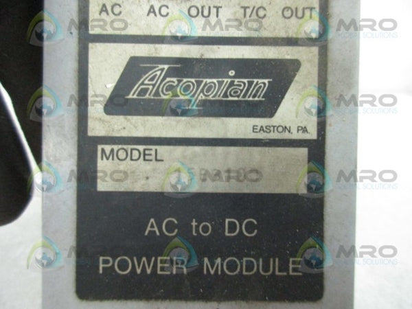 ACOPIAN 15EB100 POWER SUPPLY (AS PICTURED)  UNMP