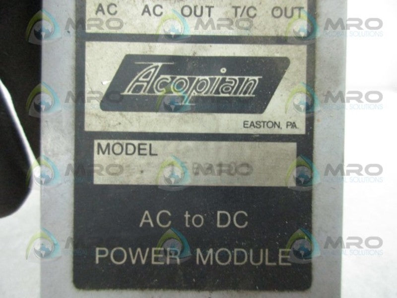 ACOPIAN 15EB100 POWER SUPPLY (AS PICTURED)  UNMP