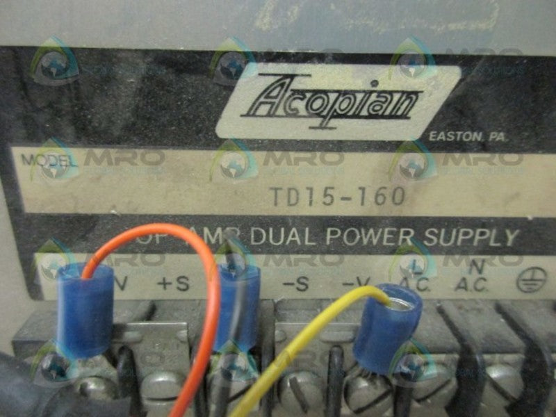 ACOPIAN TD15-160 POWER SUPPLY (AS PICTURED)  UNMP