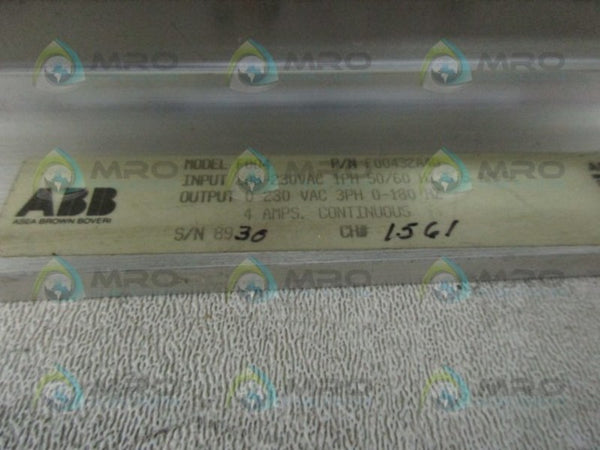 ABB F00432A40 MOTOR SPEED CONTROL (AS PICTURED)  UNMP