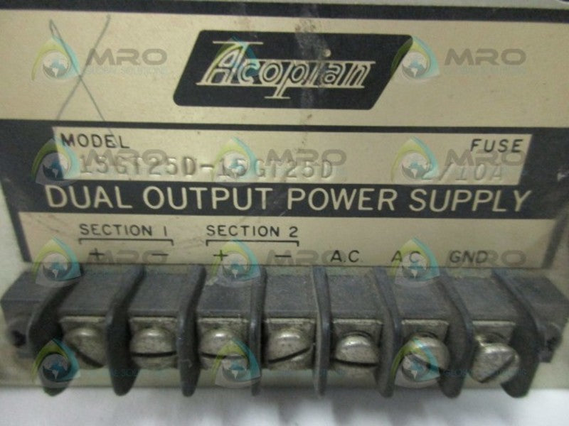 ACOPIAN 15GT25D POWER SUPPLY  UNMP