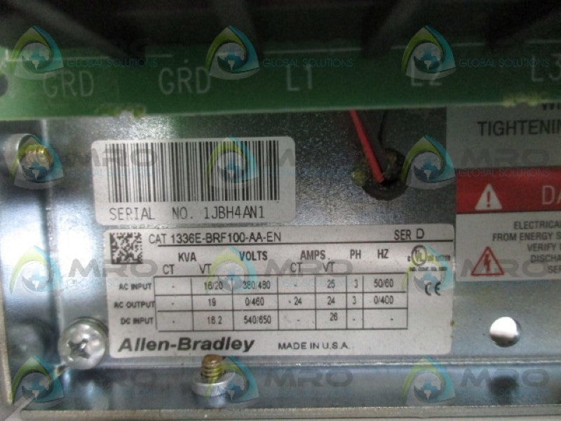 ALLEN BRADLEY 1336E-BRF100-AA-EN SER D AC DRIVE (AS PICTURED)  NSNP