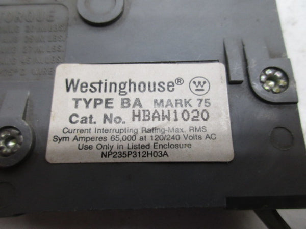 WESTINGHOUSE HBAW1020 CIRCUIT BREAKER  UNMP