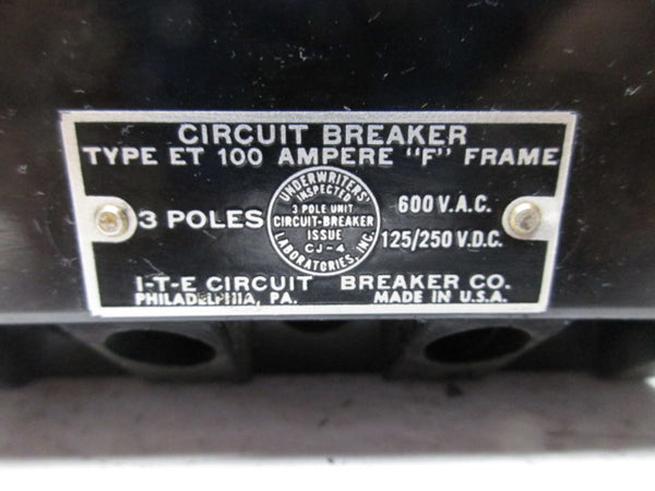 ITE ET4032 FRAME CIRCUIT BREAKER 100A 3P  UNMP