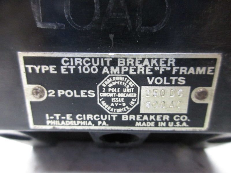 ITE ET4012 FRAME CIRCUIT BREAKER 100A 2P  UNMP