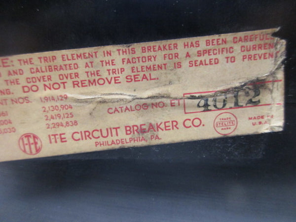 ITE ET4012 FRAME CIRCUIT BREAKER 100A 2P  UNMP