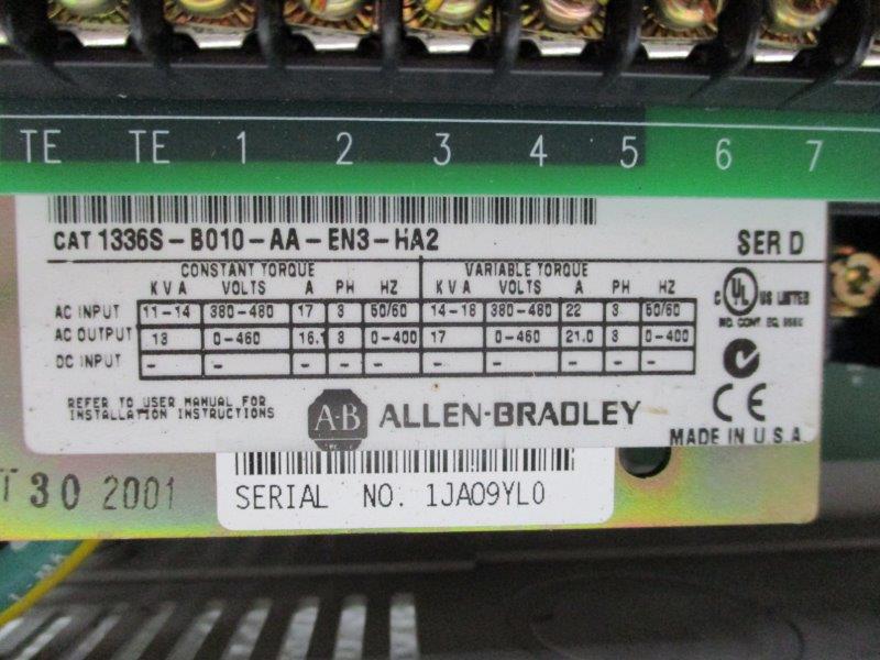 ALLEN BRADLEY 1336S-B010-AA-EN3-HA2 SER. D  UNMP