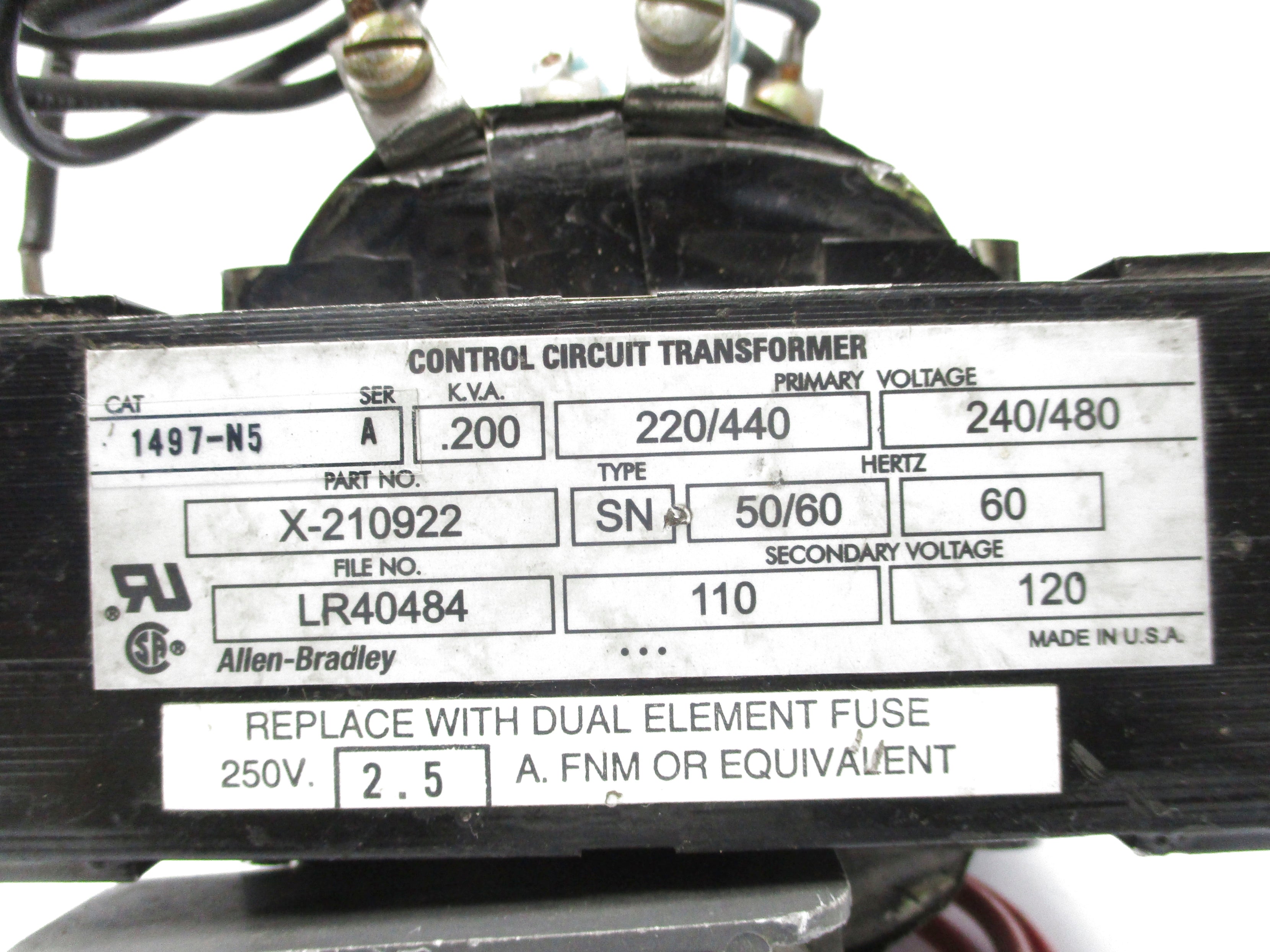 ALLEN BRADLEY 1497-N5 SER. A TYPE SN UNMP