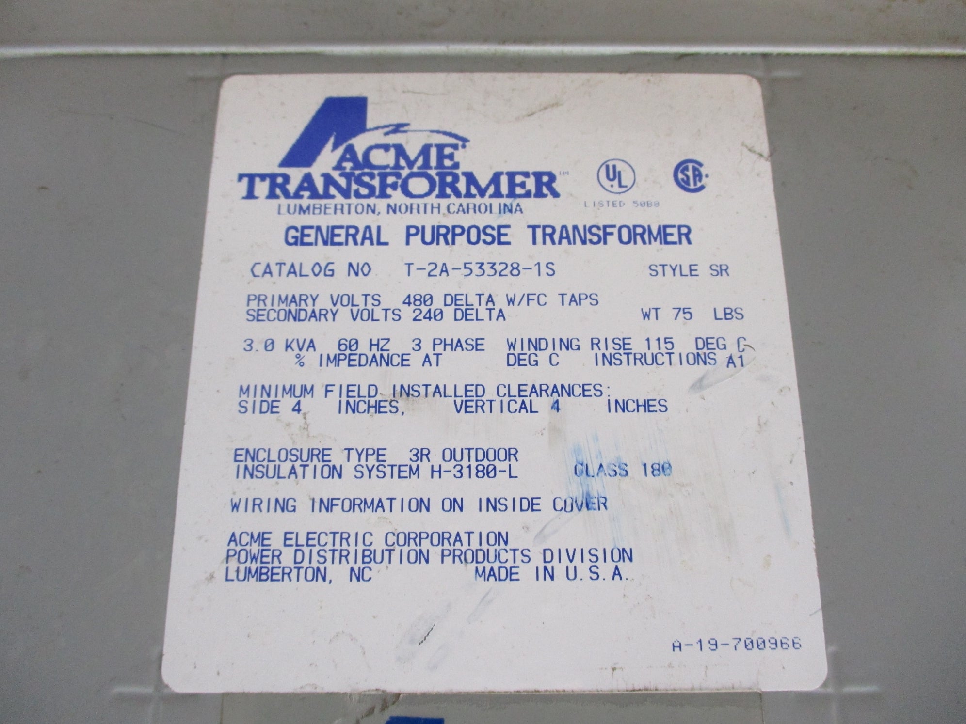 ACME T-2A-53328-1S (AS PICTURED) NSNP