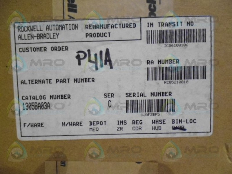 ALLEN BRADLEY 1305-BA03A SER. C (REMANUFACTURED)  NSMP