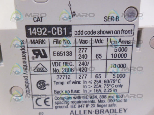 ALLEN BRADLEY 1492-CB1G060 SER. B 6A UNMP