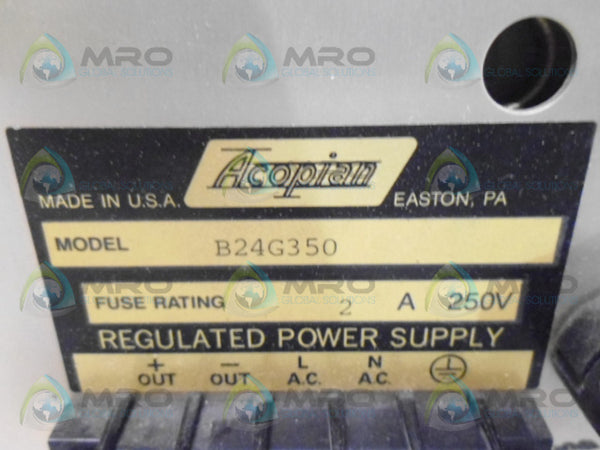 ACOPIAN B24G350 REGULATED POWER SUPPLY 250V  UNMP