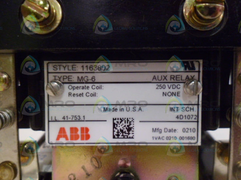 ABB 1163802 AUXILLARY RELAY NSNP