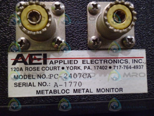 AEI PC-2407CA METABLOC METAL MONITOR UNMP