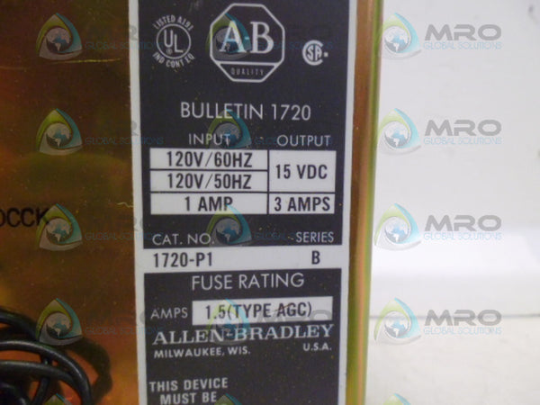 ALLEN BRADLEY 1720-P1 SER. B POWER SUPPLY NSNP