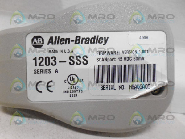 ALLEN BRADLEY 1203-SSS SER. A F/W 1.001 SMART MODULE (AS PICTURED) NSNP