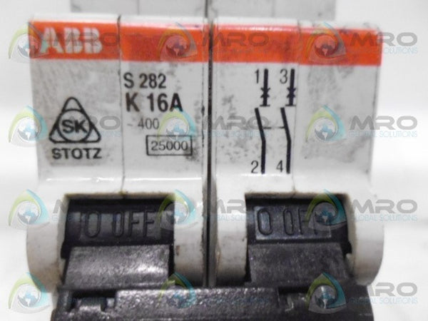 ABB S282-K16 CIRCUIT BREAKER 16A UNMP