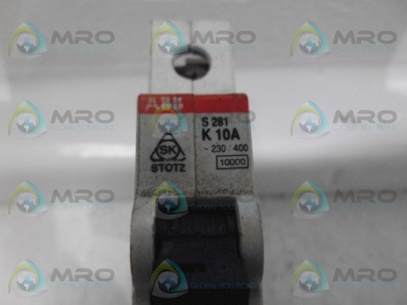 ABB S281-K10 CIRCUIT BREAKER 10A UNMP