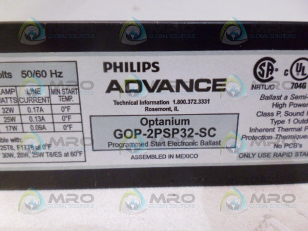 ADVANCE GOP-2PSP32-SC START PROGRAMMER NSNP