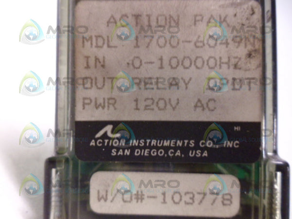 ACTION PAK MDL 1700-6049N RELAY UNMP