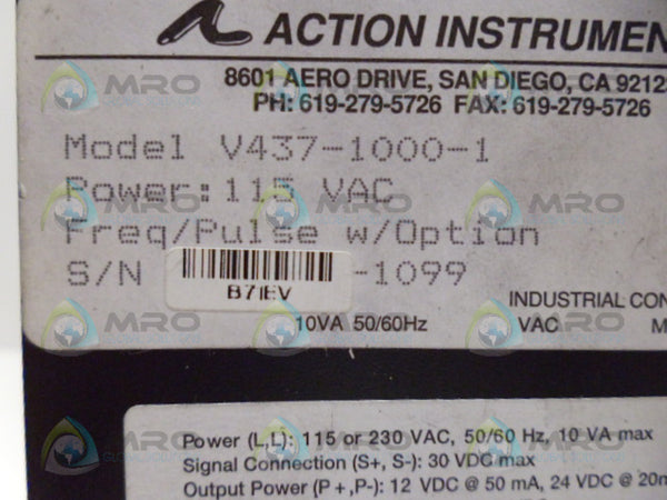 ACTION INSTRUMENTS V437-1000-1 INDICATOR NSMP