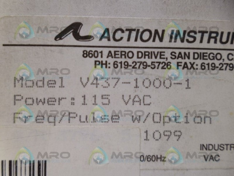 ACTION INSTRUMENTS V437-1000-1 INDICATOR NSMP