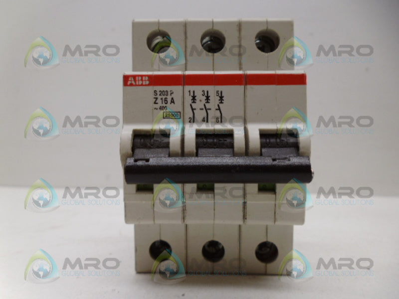 ABB S203P-Z16 CIRCUIT BREAKER 16A UNMP