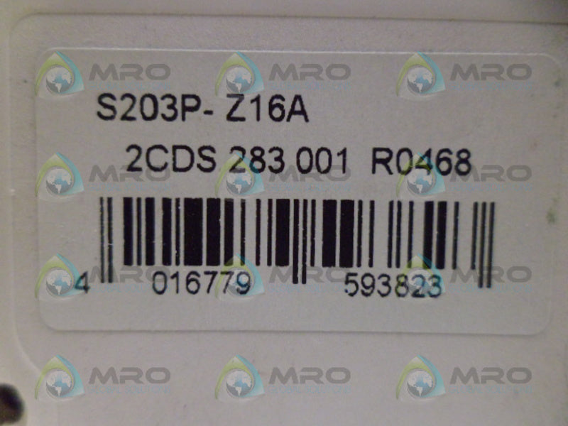 ABB S203P-Z16 CIRCUIT BREAKER 16A UNMP