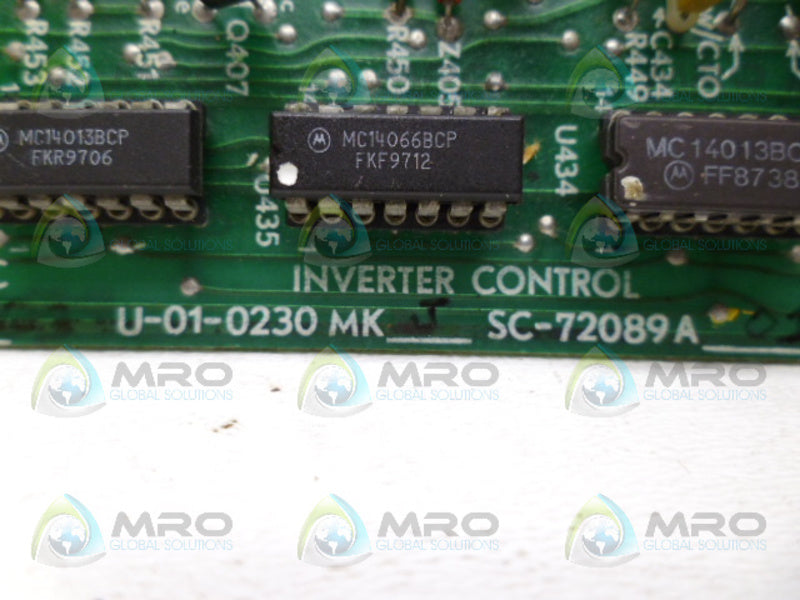 AJAX MAGNETHERMIC 72089A02 U-01-0230MK-J INVERTER CONTROL BOARD UNMP
