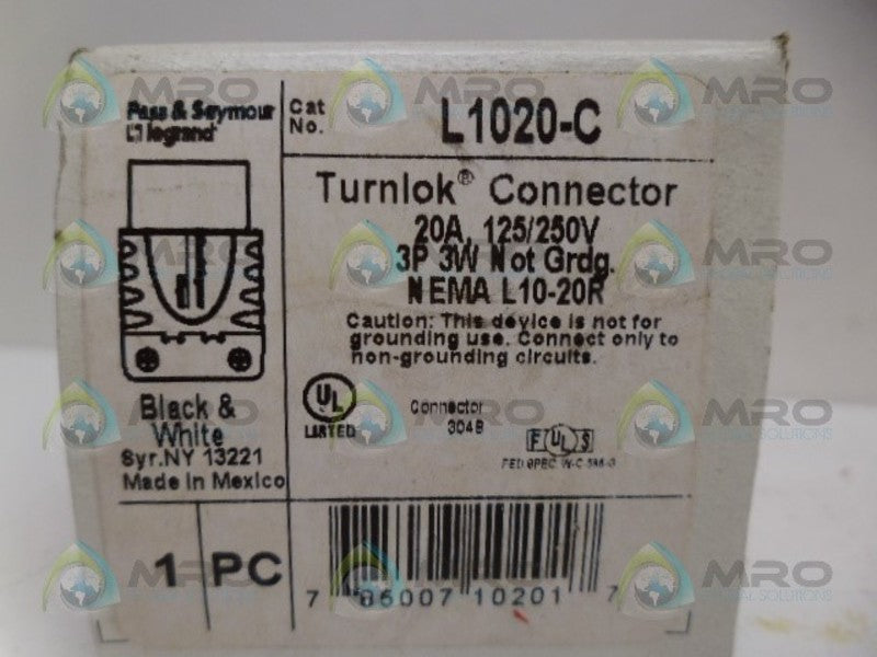 PASS & SEYMOUR TURNLOK L1020-C CONNECTOR NSMP