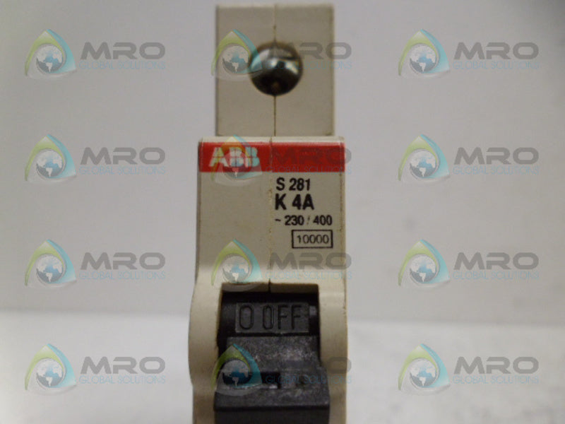 ABB S281K4A CIRCUIT BREAKER UNMP